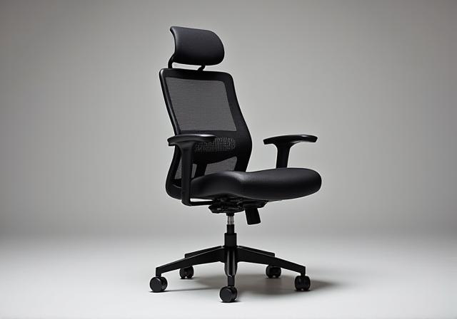 Matte black ergonomic office chair